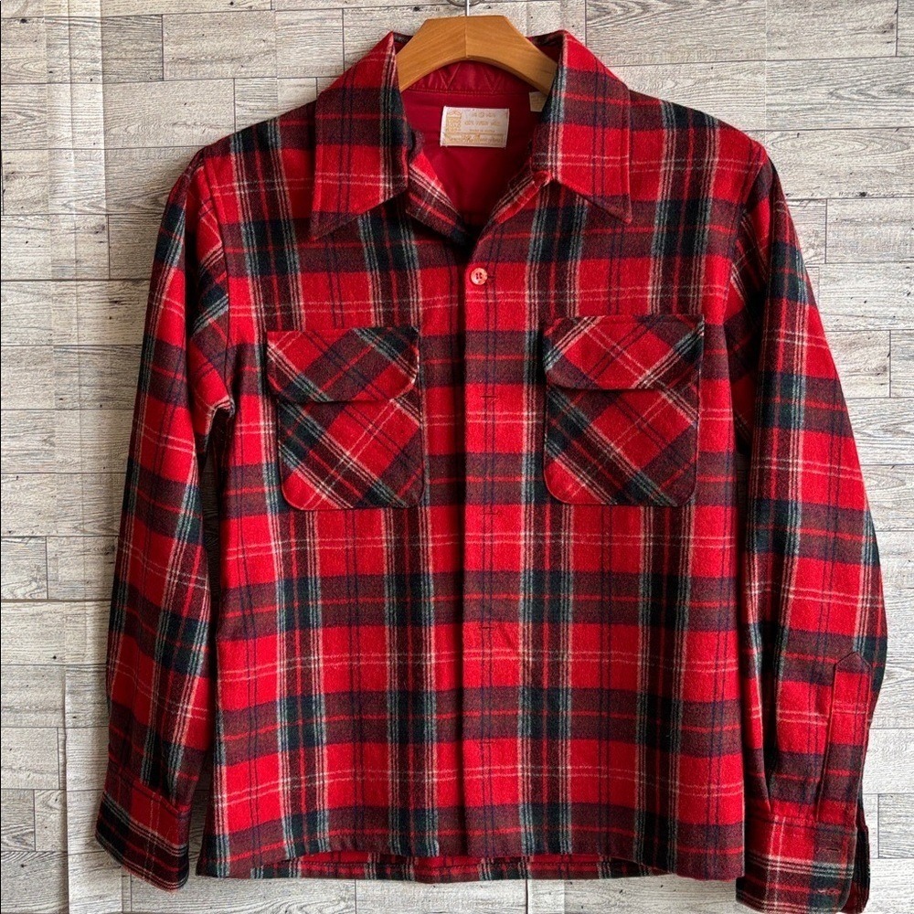 Vintage Sears Flannel Men's‎ Store King's Road Shop CPO Wool Blend Heavy